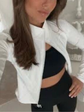 White Women's Zip-Front Jacket